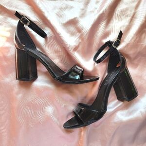 Black ankle strap heels